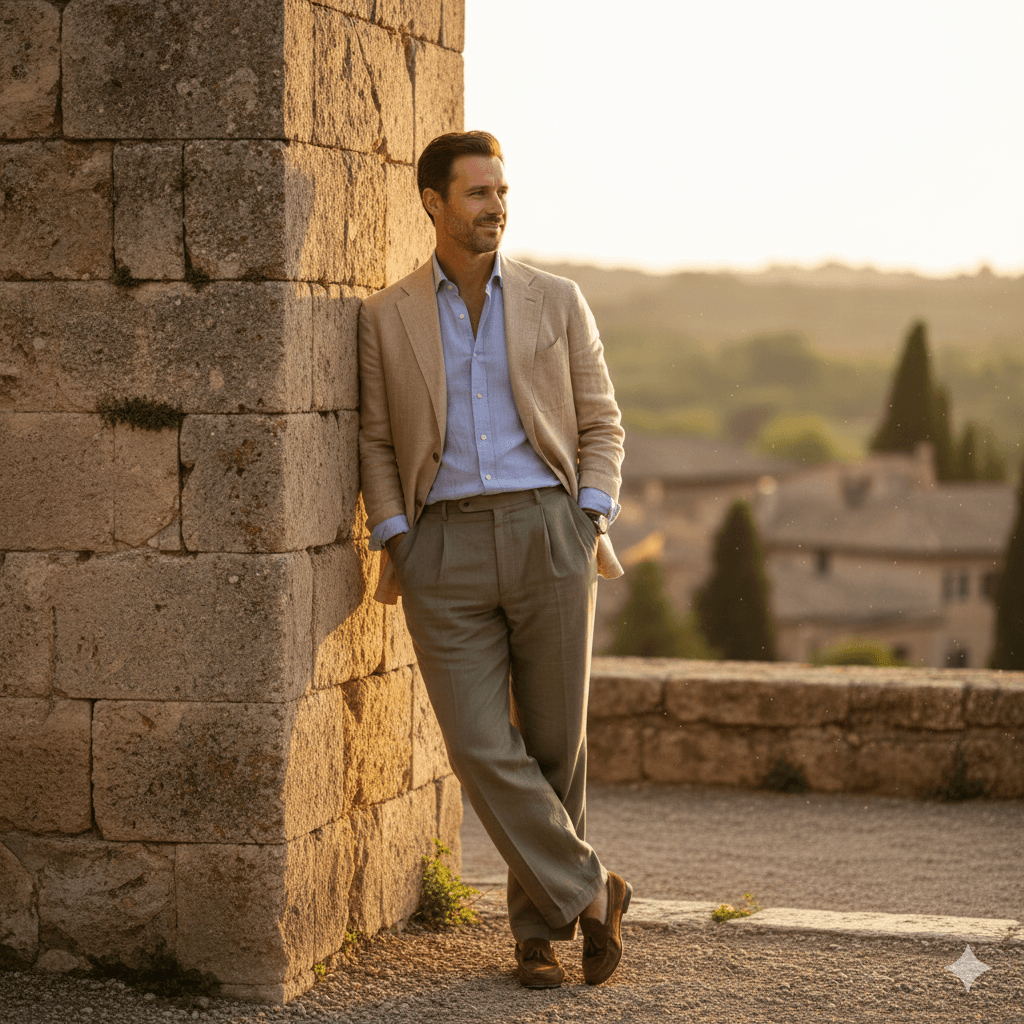 Leather shoes on a stone surface